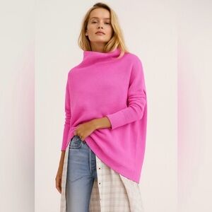 Free People Vibrant Pink Ottoman Sweater (S)
